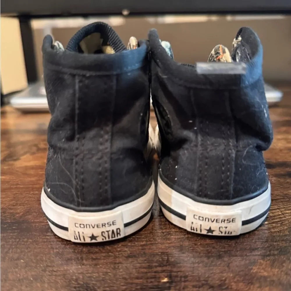 Converse tan:black sneakers size infant 8